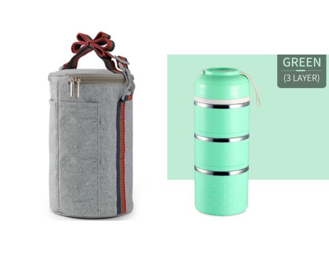 A portable stainless steel lunch box