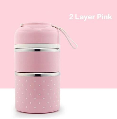 A portable stainless steel lunch box