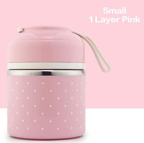 A portable stainless steel lunch box