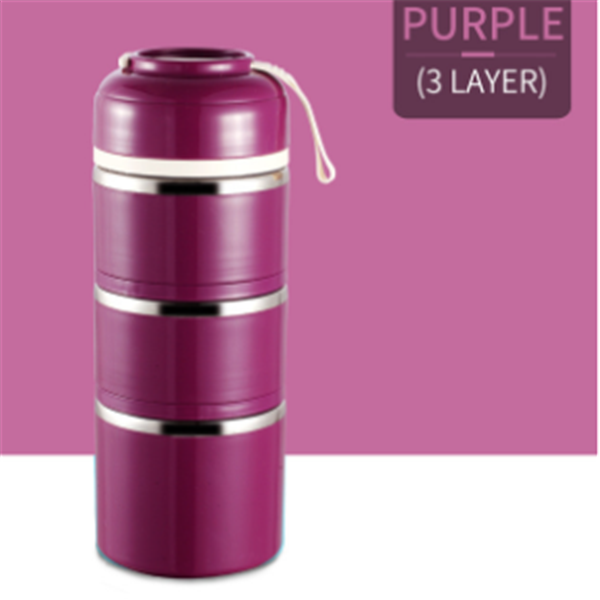 A portable stainless steel lunch box