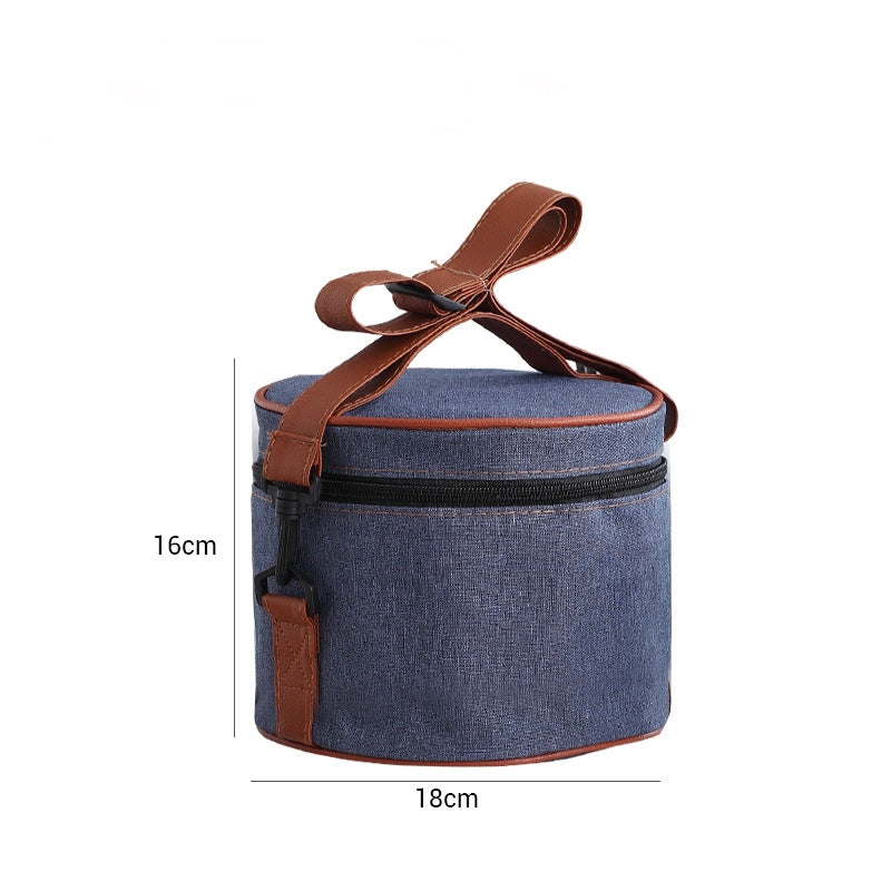 A portable stainless steel lunch box