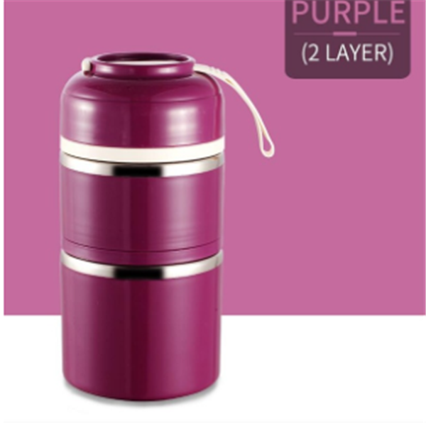 A portable stainless steel lunch box