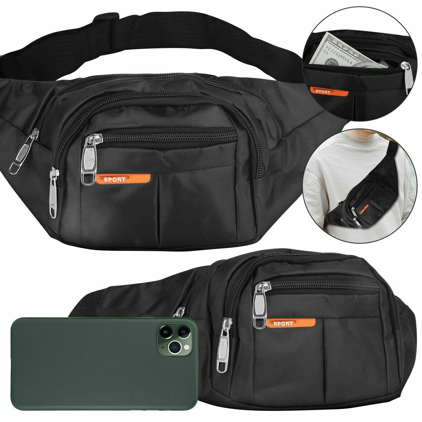 Waist Belt Fanny Pack Sports Travel Bag Unisex