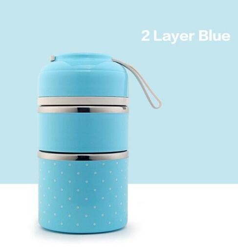 A portable stainless steel lunch box