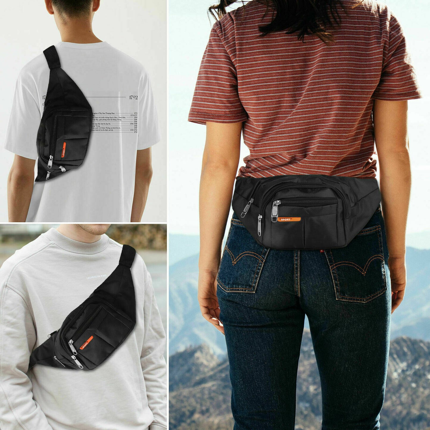 Waist Belt Fanny Pack Sports Travel Bag Unisex