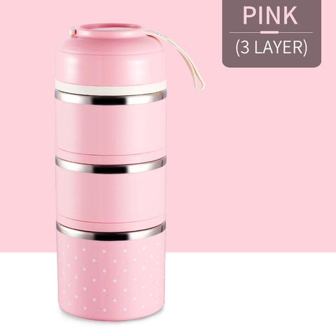 A portable stainless steel lunch box