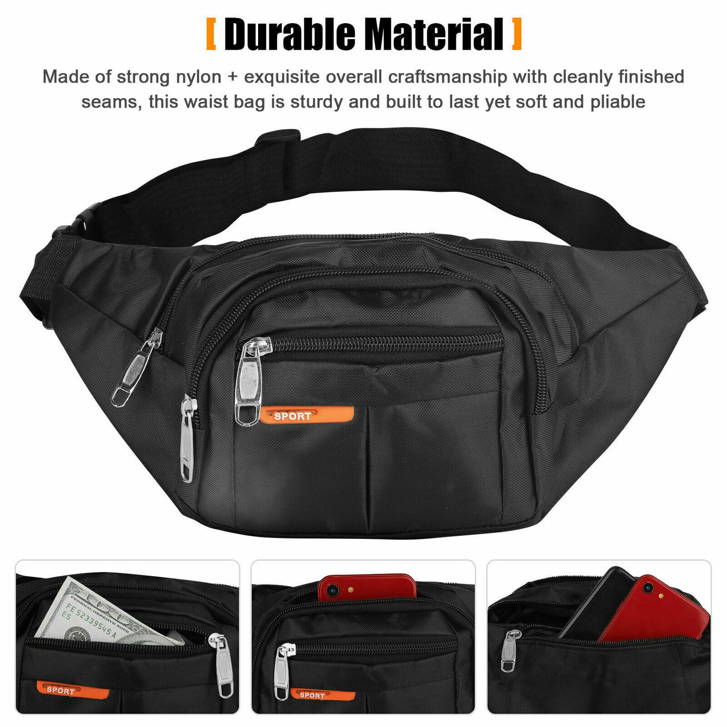 Waist Belt Fanny Pack Sports Travel Bag Unisex