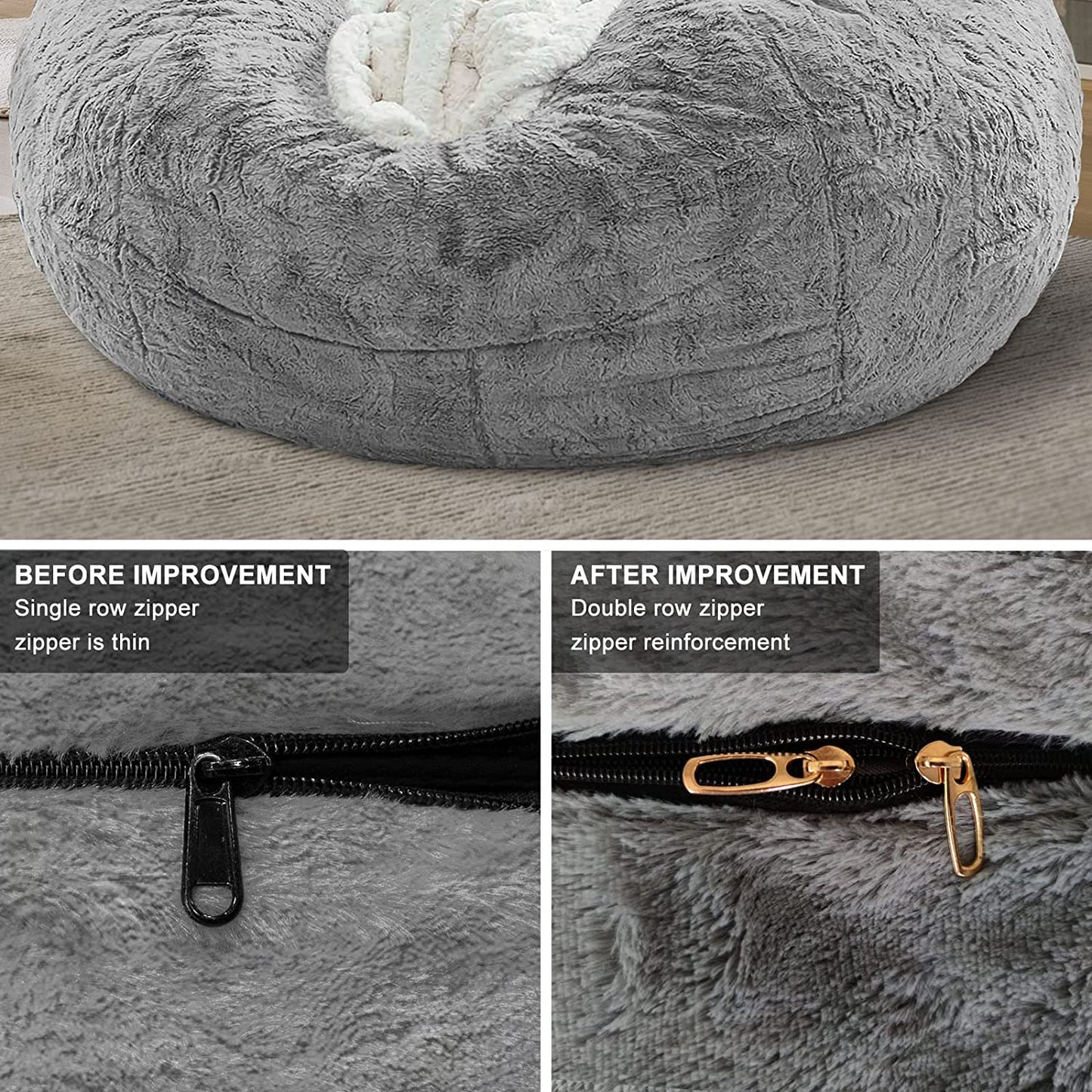 Big Round Soft Fluffy PV Velvet Sofa