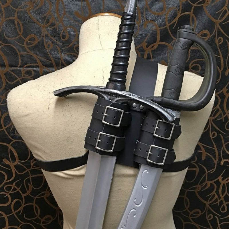 Sword Set Outdoor Fencing Double Scabbard Belt