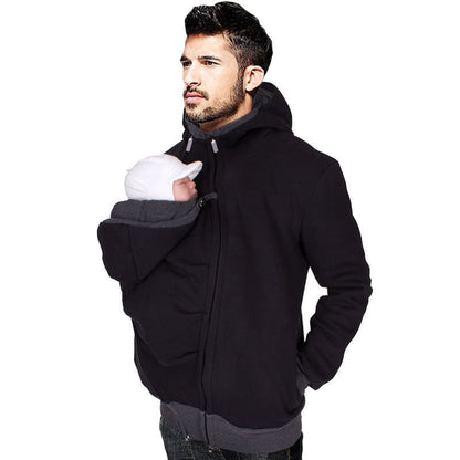 Two-in-one multifunctional kangaroo dad sweater