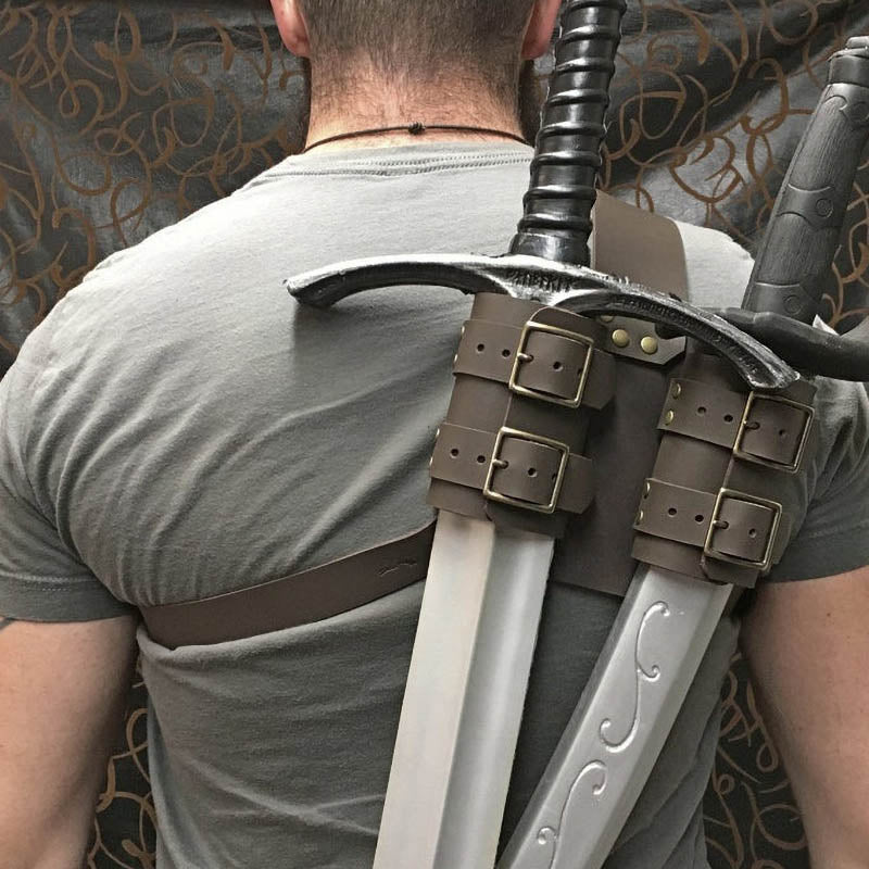 Sword Set Outdoor Fencing Double Scabbard Belt