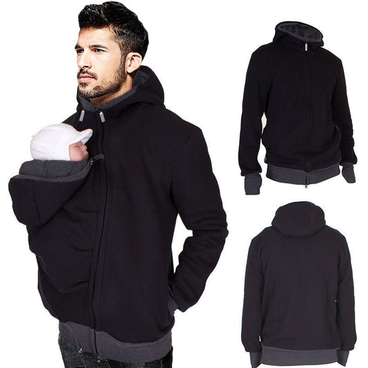 Two-in-one multifunctional kangaroo dad sweater