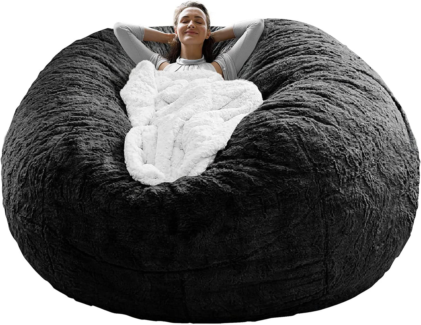 Big Round Soft Fluffy PV Velvet Sofa