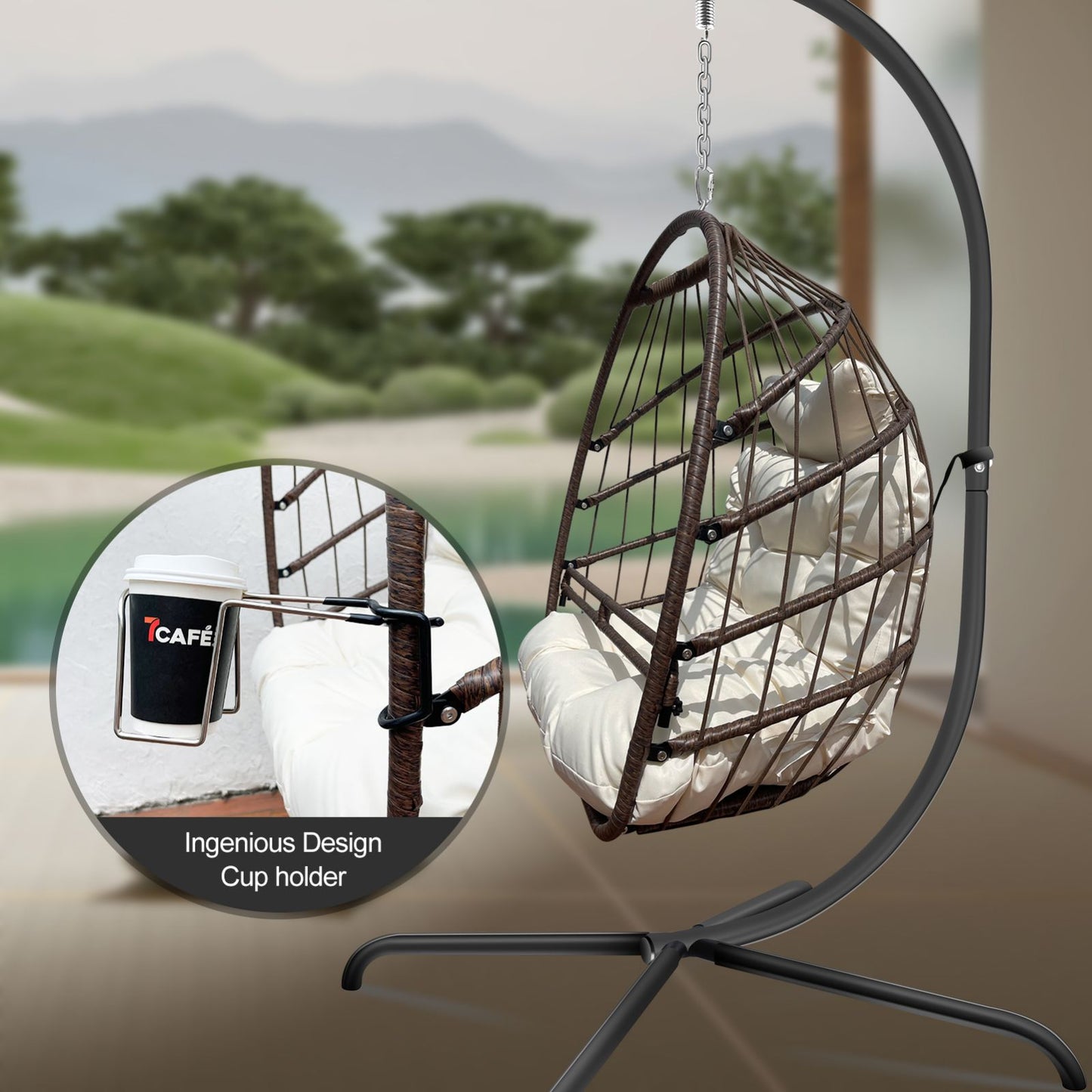 Swing Egg Chair With Stand Indoor Outdoor